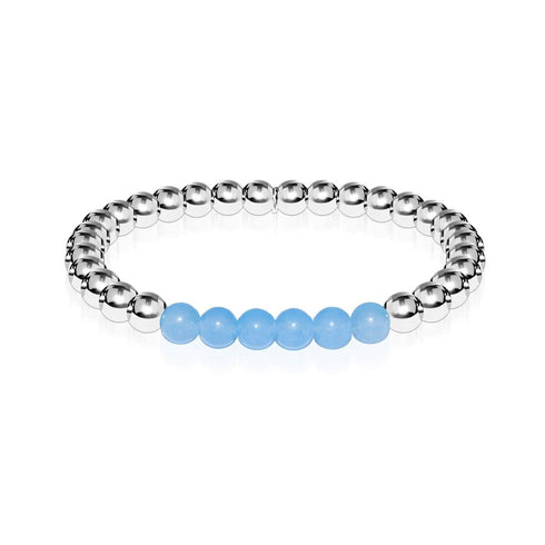 Schüchtern | Silber | Aquamarin | Edelstein-Ausdrucksarmband